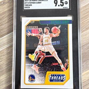 Stephen Curry Basketball Card 2019 Panini Chronicles Threads No. 79